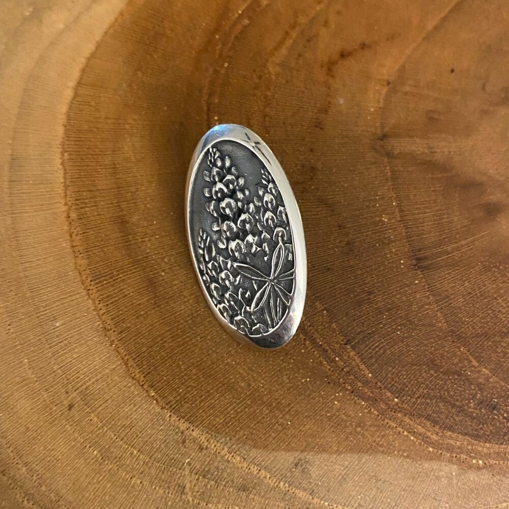 SINGLE Retired James Avery Bluebonnet Oval Ear Post Earring, Sterling Silver